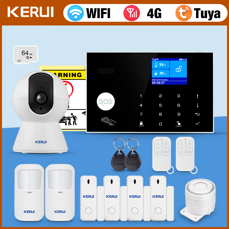 Home Security Zones - KERUI 4G Alarm System with Wired