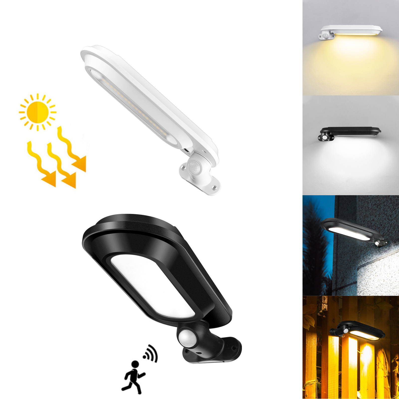 Home Security Yard Sensors - Rotatable Solar Power LED Wall Lamp