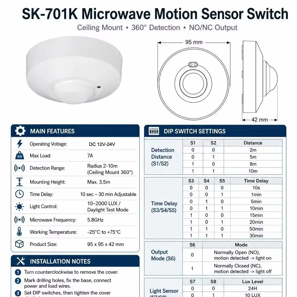 Ceiling Mounted DC12V-24V Micr - Home Security Radar System review and price