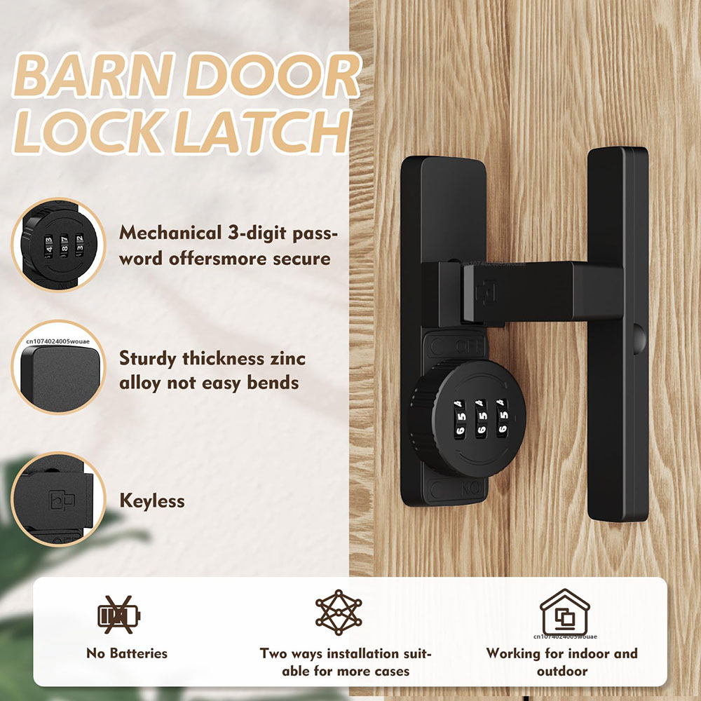 Security Barn Door Lock 3-Digi - Home Security Door review and price