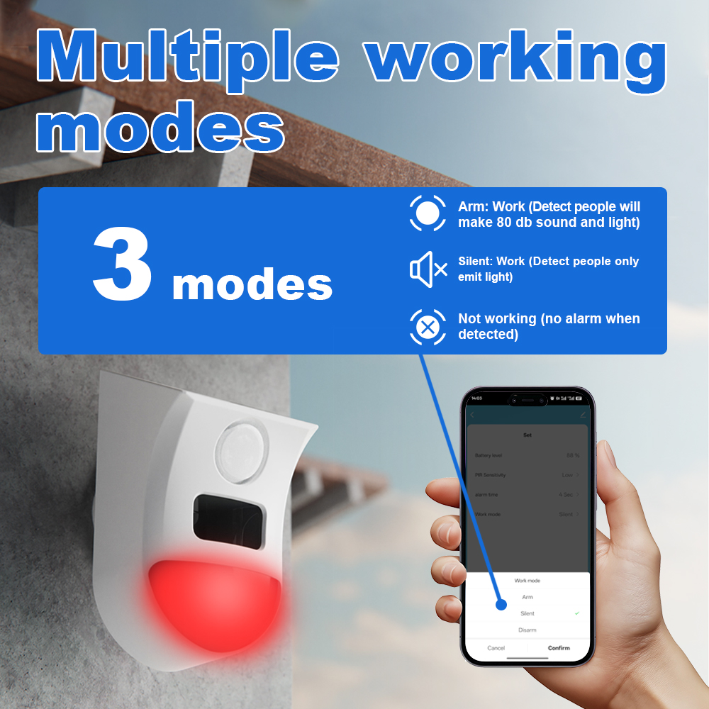 Tuya WiFi Solar Motion Sensor  - Home Security Yard Sensors review and price