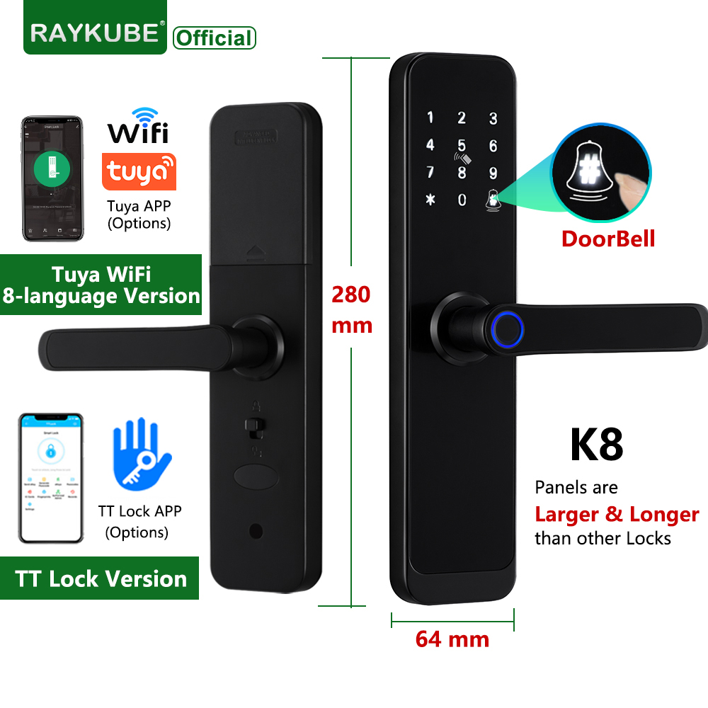 RAYKUBE K8 Smart Door Lock TTl - Home Security Key review and price