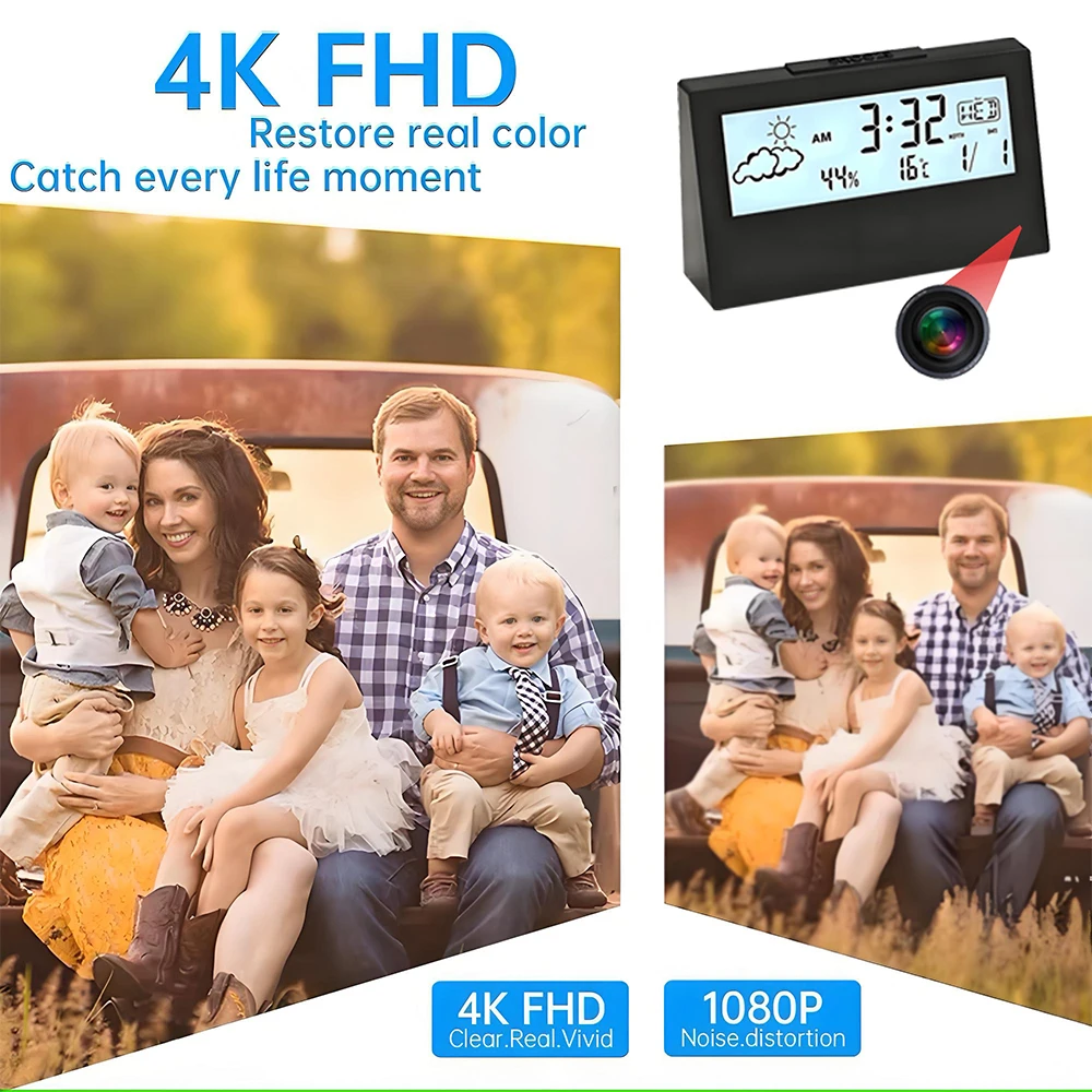 4K WiFi Clock Camera with Moti - Home Security Lidar review and price